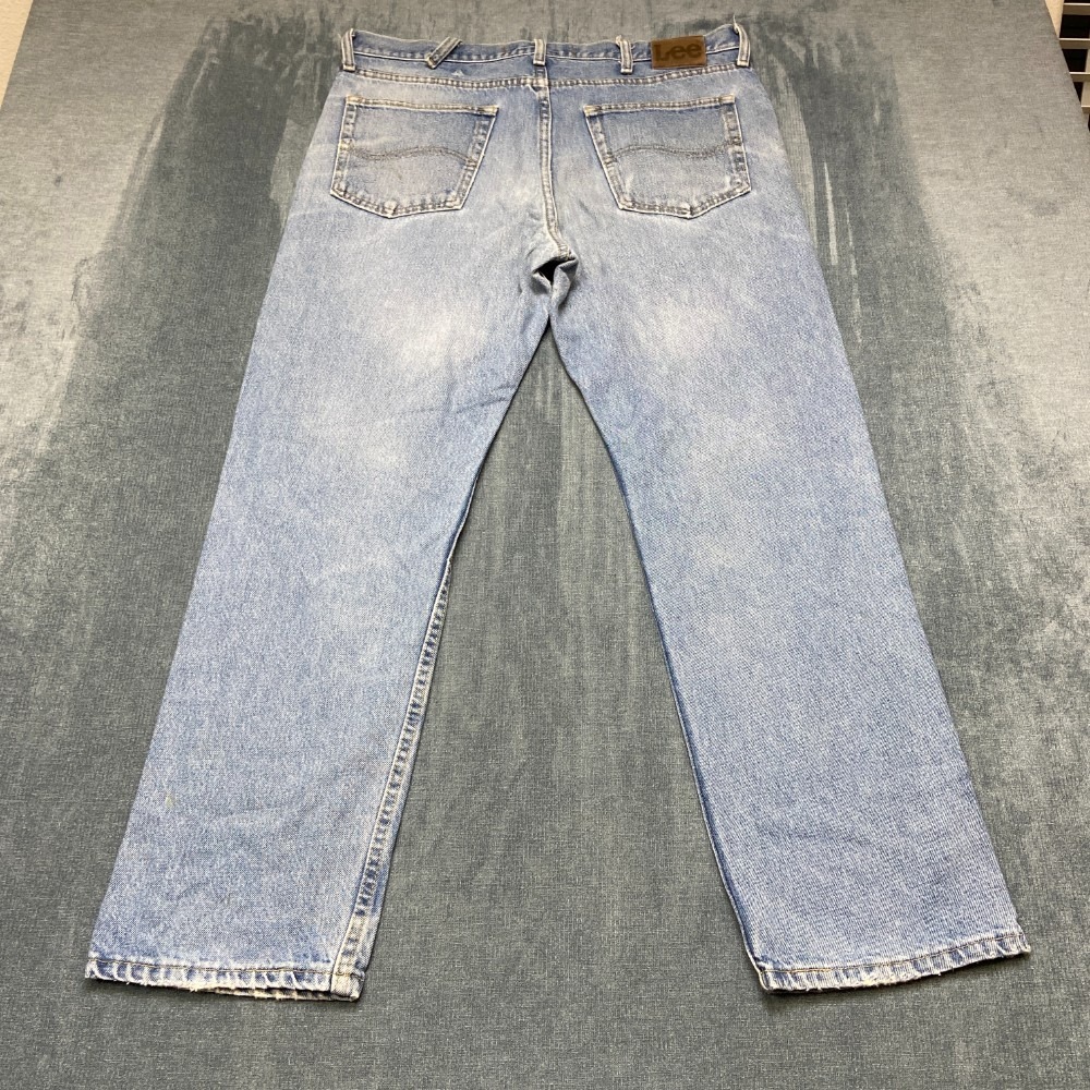 Lee Regular Fit Jeans Mens Blue Denim Everyday Wear Straight Leg Outdoor Travel